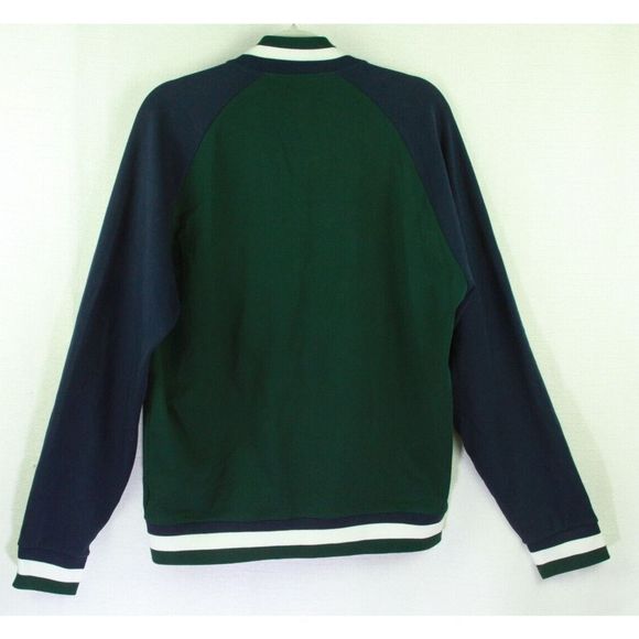 Polo Ralph Lauren Track Jacket Navy Blue Green Full Zip 100% Cotton Mens L - Picture 2 of 8